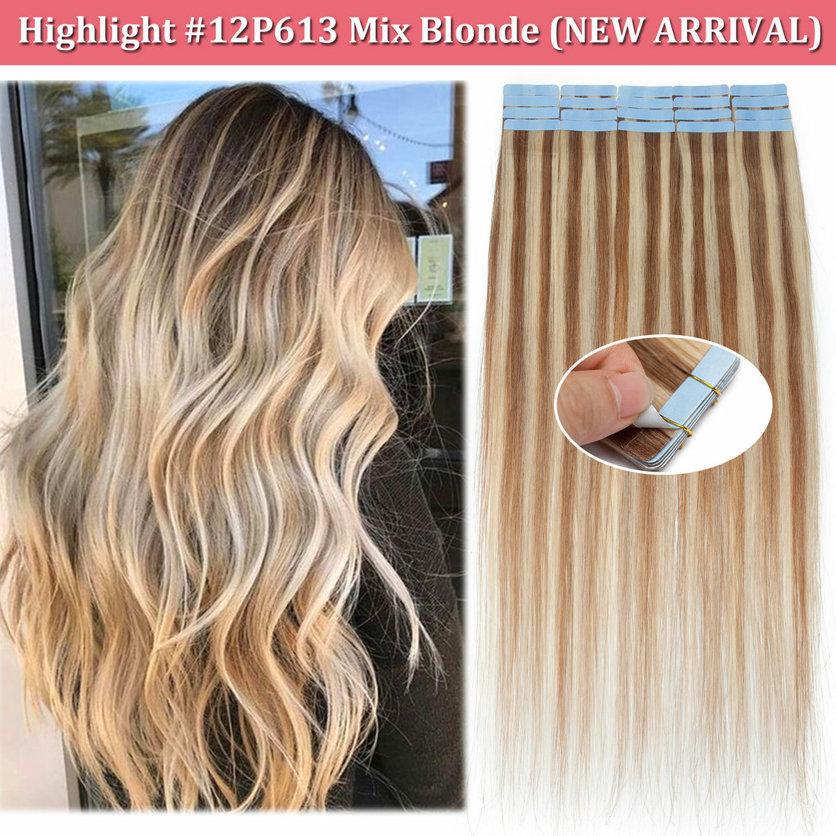 Remy Human Hair Tape Extensions - Natural, Tangle-Free, Reusable