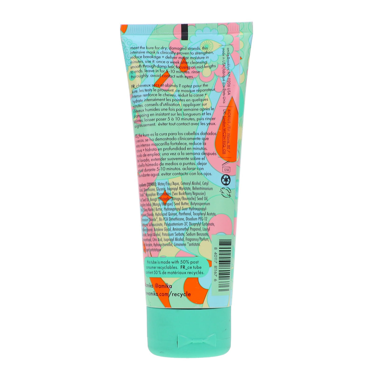 Amika The Kure Intense Repair Hair Mask - Strengthening & Moisturizing 3.3 oz
