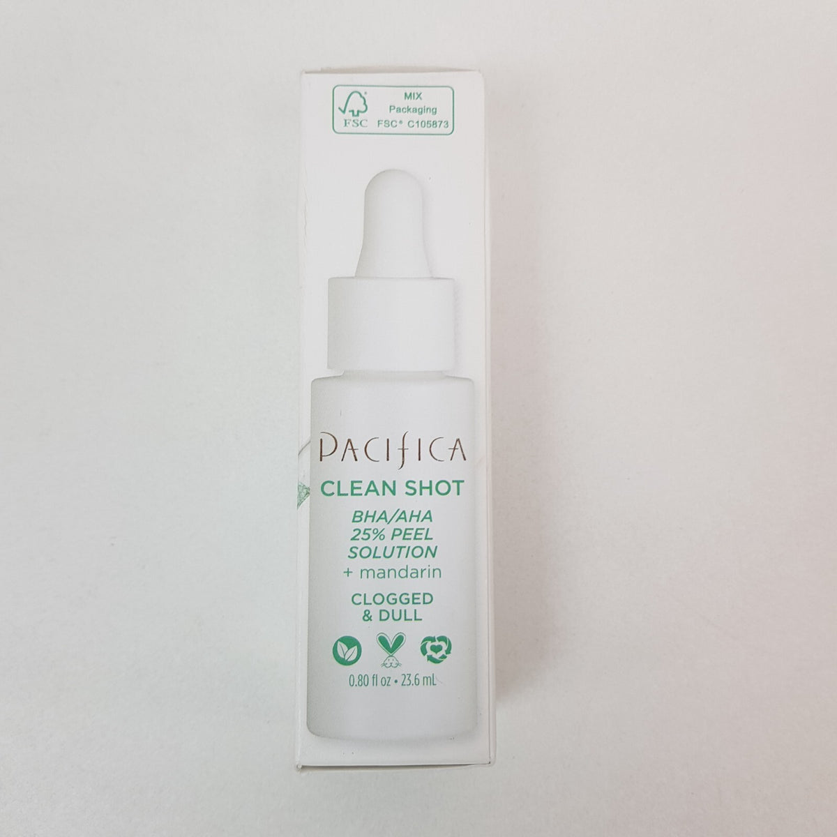 2 Pacifica Clean Shot BHA/AHA 25% Peel Solution All Skin Type Made in