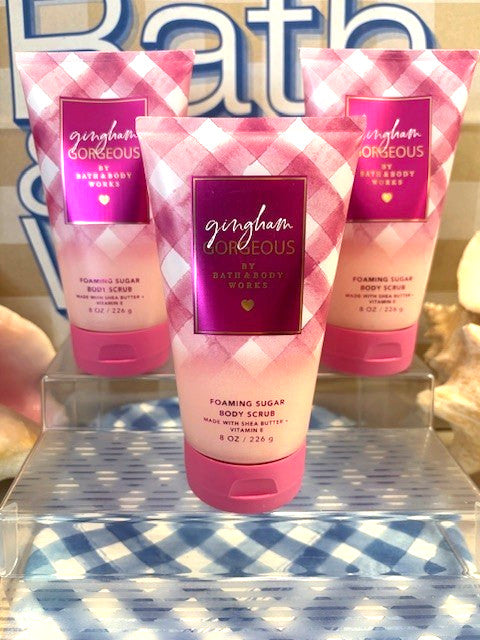 NEW! Bath & Body Works GINGHAM GORGEOUS Foaming Sugar Scrub (8 oz) x