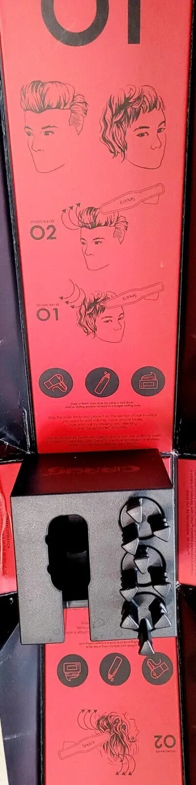 Hair Volume Teaser Waver Tool - 3 Way Curly & Ripply Styling, Red