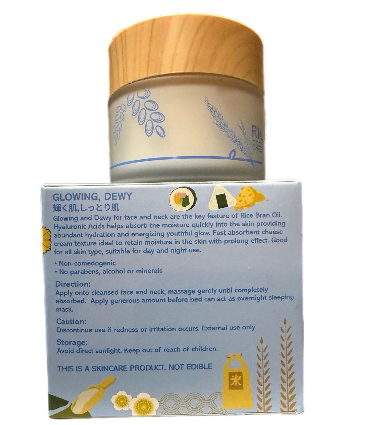Rice Bran Face Cream with Hyaluronic Acid 3.4 oz