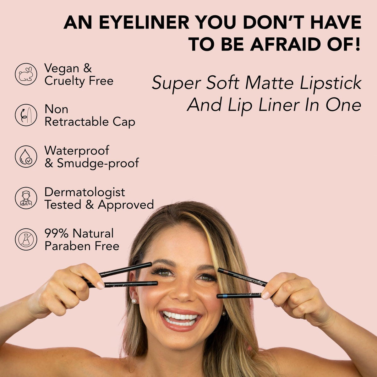 Waterproof Black Eyeliner Pencil for Sensitive Eyes - Smudge-Proof & Long-Lasting