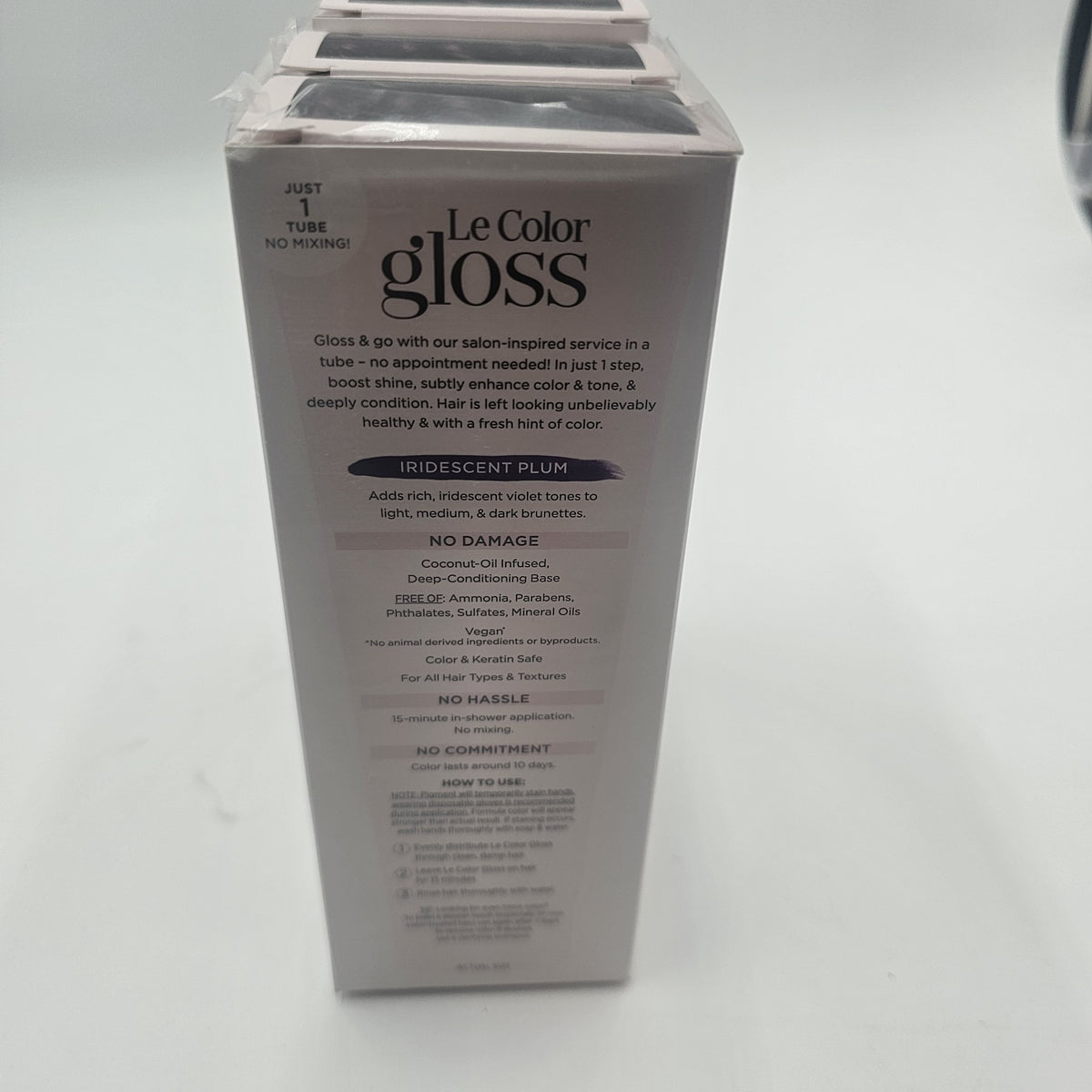 L'Oréal Le Color Gloss One-Step In-Shower Toning Hair Treatment, Iridescent Plum, Pack of 3