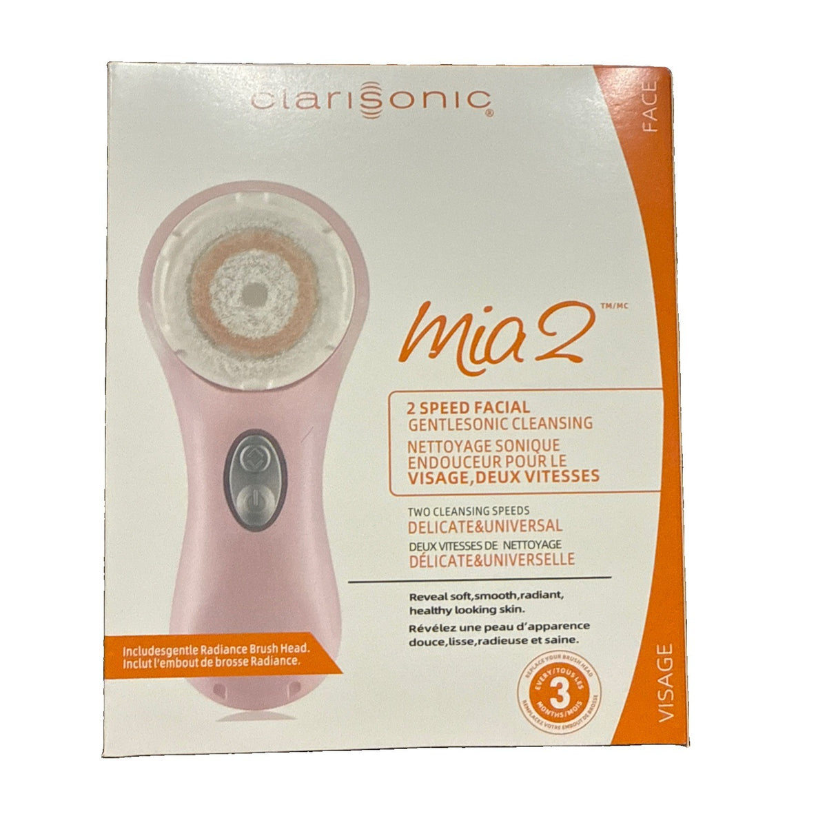 Pink Sonic Facial Cleansing Brush System for Sensitive Skin