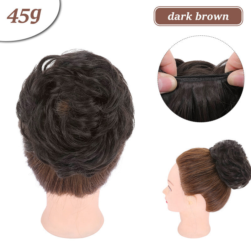 Thick Curly Messy Bun Hair Piece - Synthetic Hair Extensions for Updo & Volume