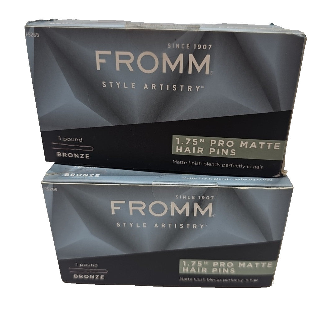 Lot of 2 Box, 1 Pound each one Fromm F5268, 3/4" Pro Matte Hair Pins,