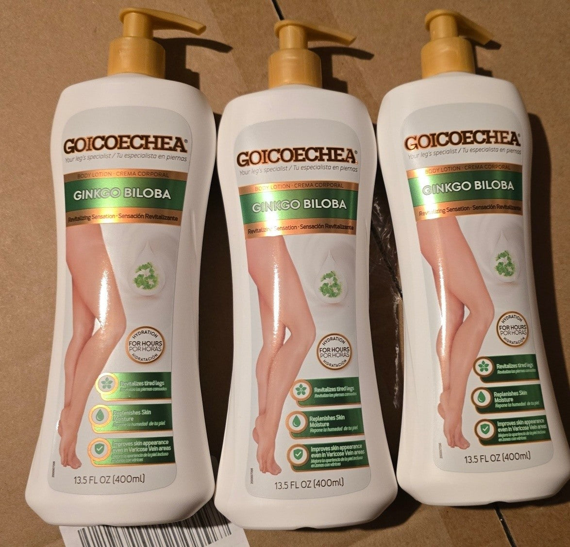Ginkgo Biloba Body Lotion for Legs, 13.5 oz, 3-Pack