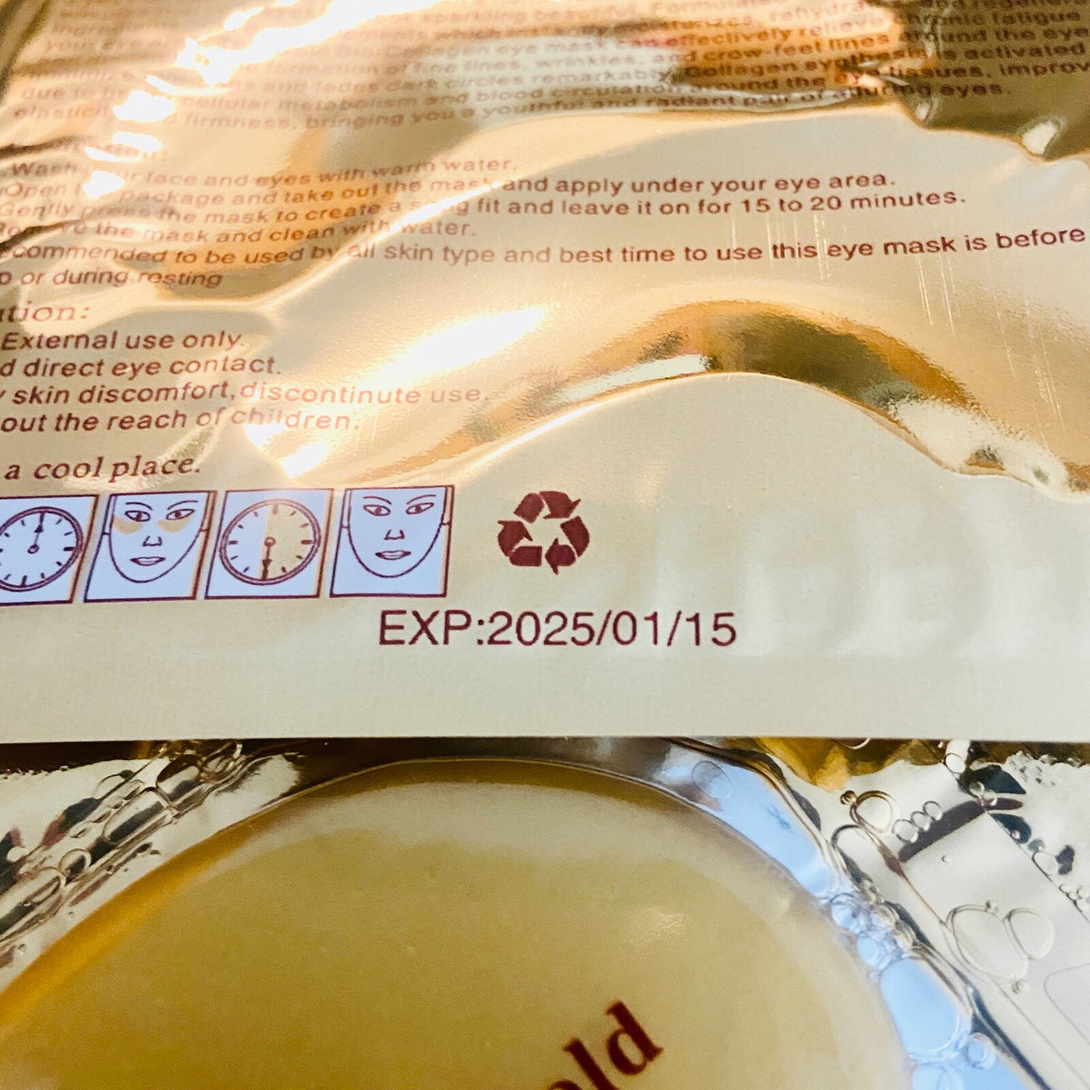 Gold Collagen Eye Mask Patches for Dark Circles & Anti-Aging - 10 Pairs