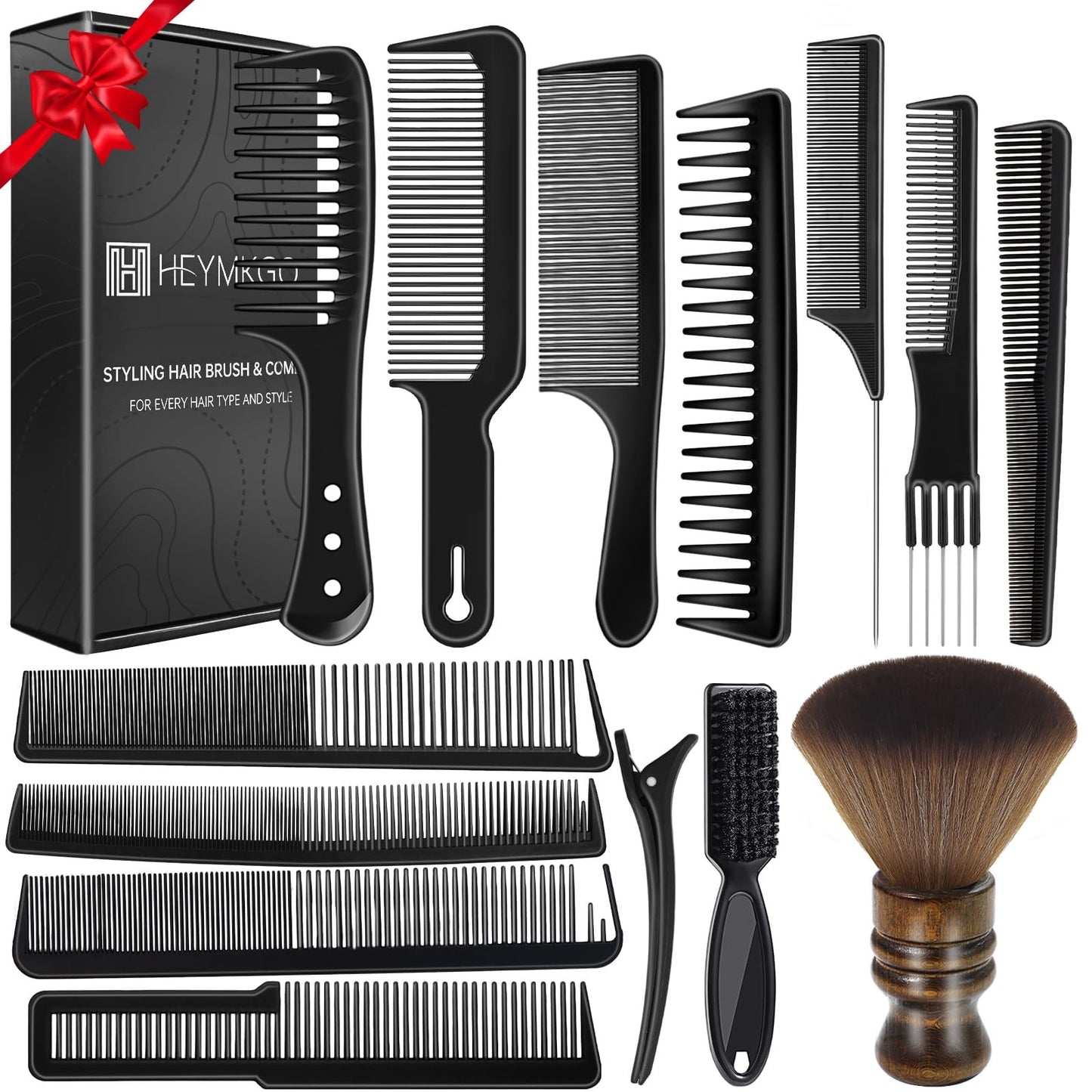 Hair Cutting Comb Set 14PCS Professional Barber Comb Kit for All Hair Types