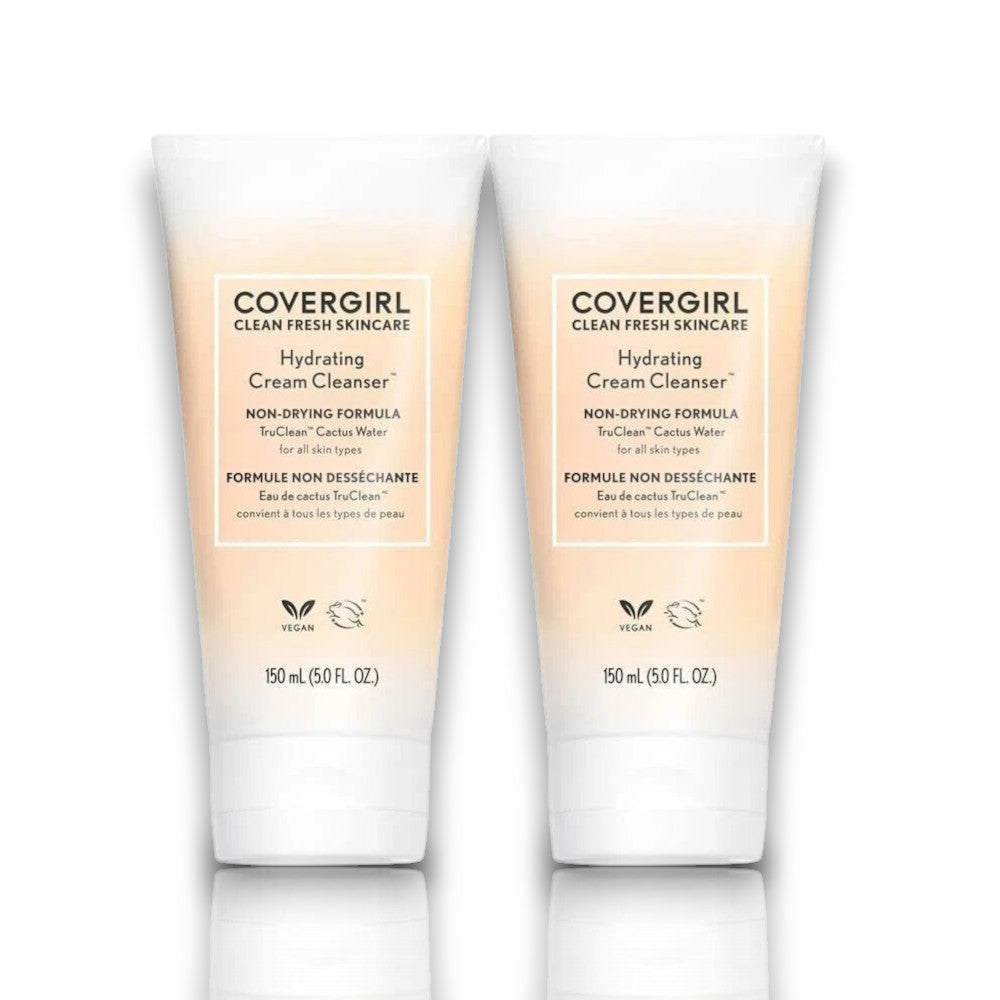 Hydrating Cream Cleanser, 5 fl oz – Pack of 2, Covergirl Clean Fresh Skincare