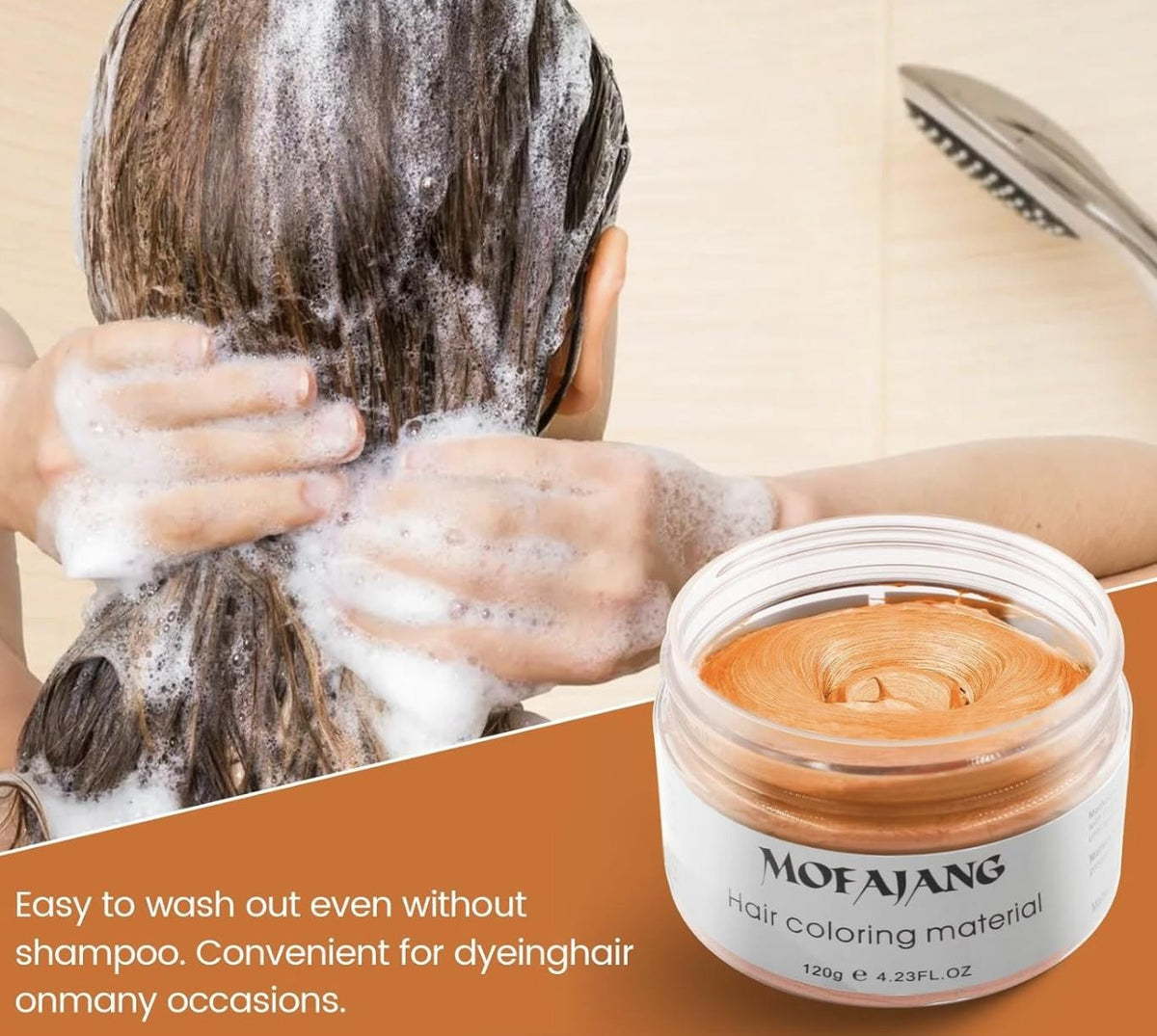Temporary Hair Wax Color Set - Natural Orange Hair Styling Pomades for Men & Women
