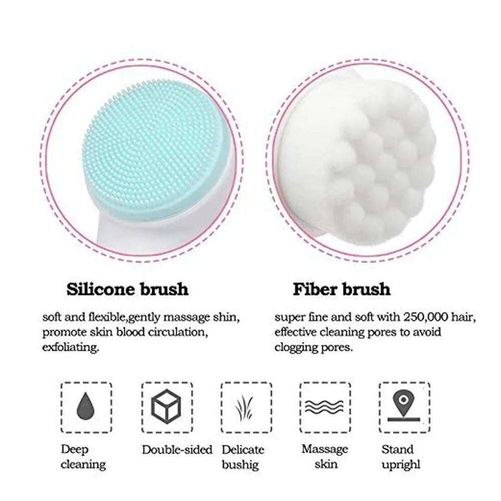 Dual-Action Facial Cleansing Brush for Sensitive Skin