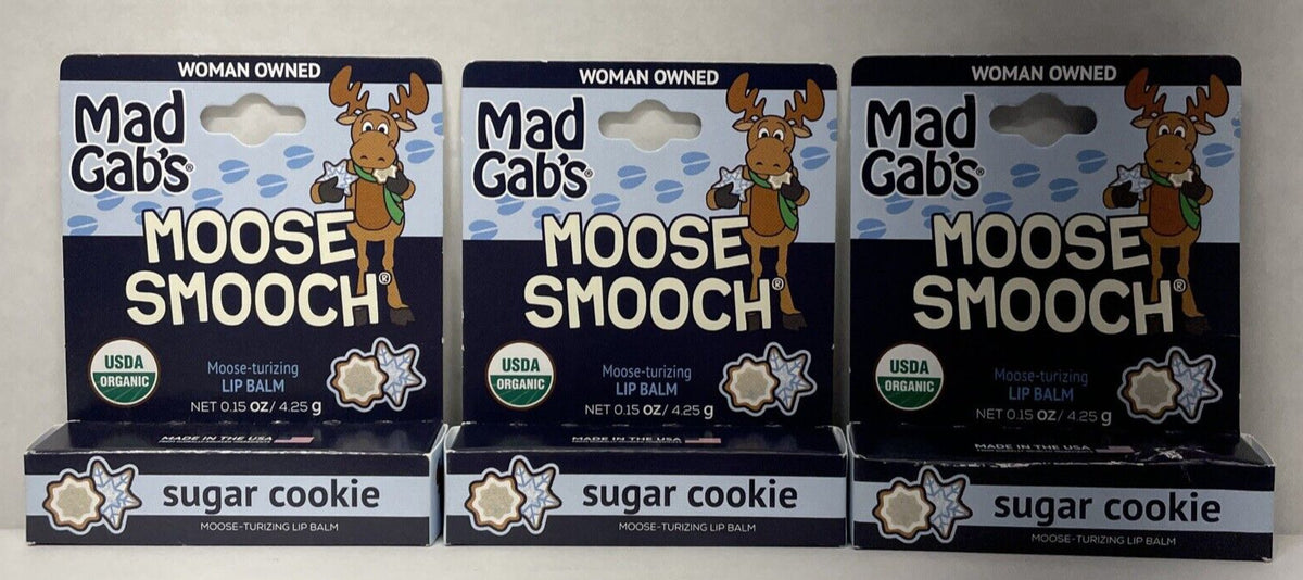 Organic Lip Balm Set - Sugar Cookie Moose Smooch Natural Moisturizer