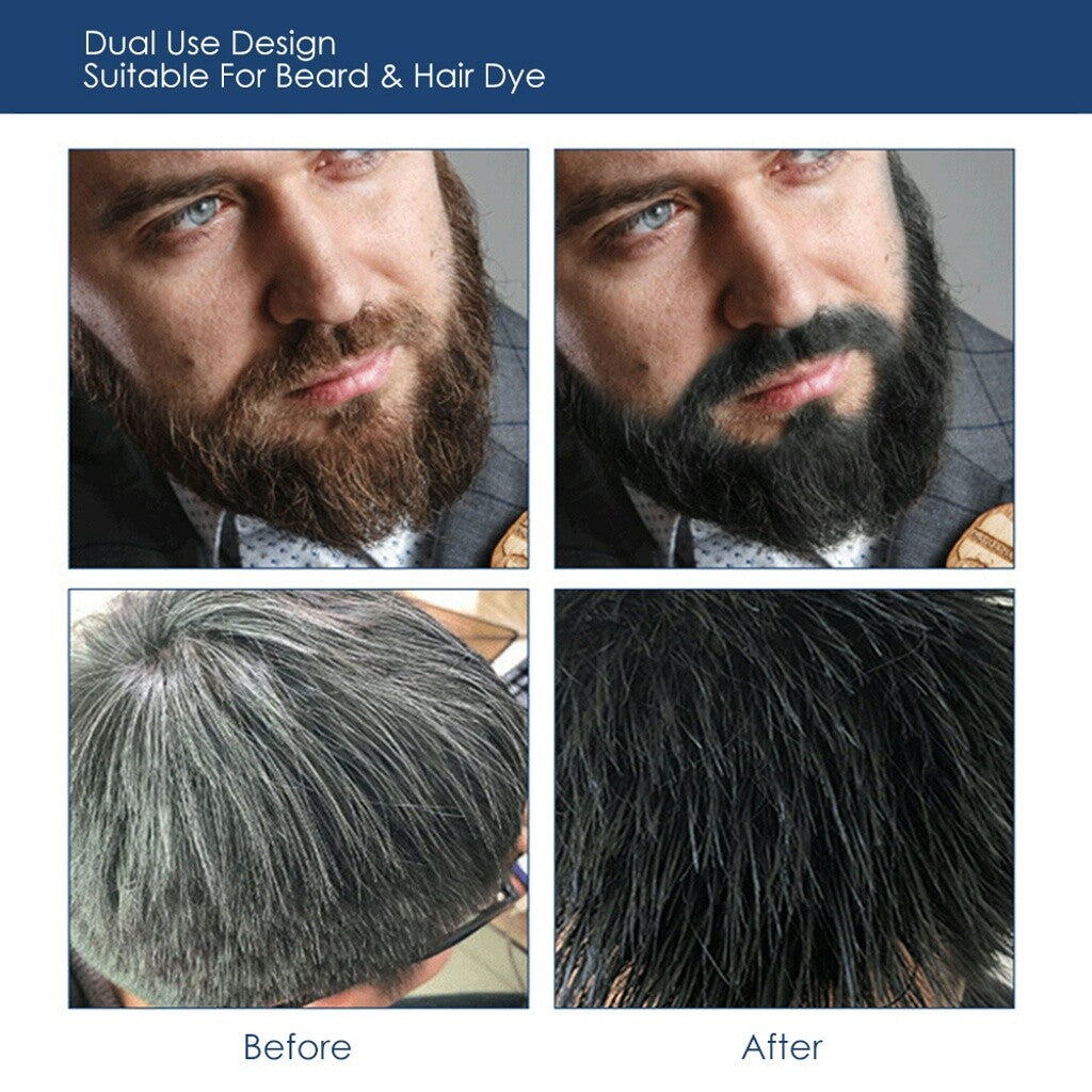 Beard & Hair Color Dye Shampoo 200ml - Black