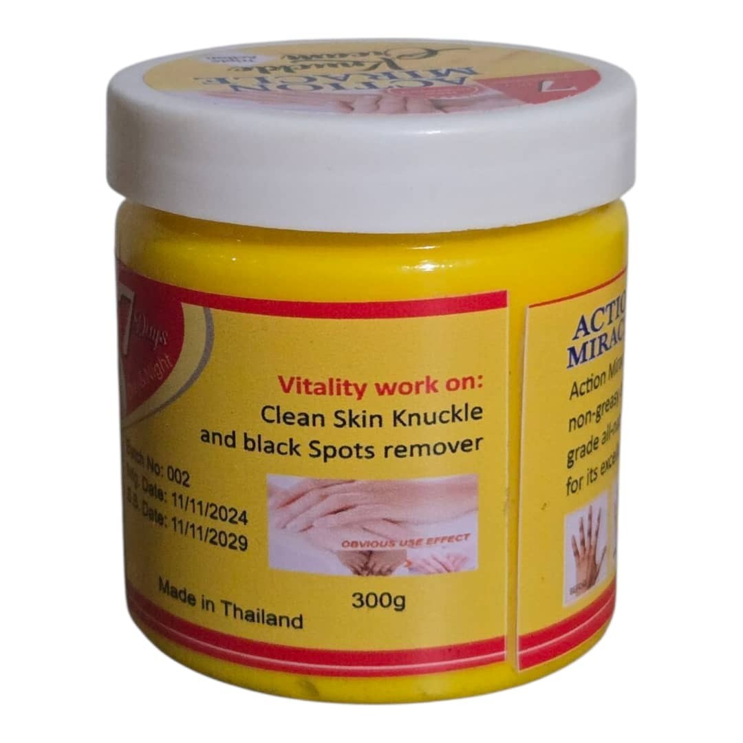 Action Miracle Knuckle Cream with Triple Action - Clear & Clean Formula