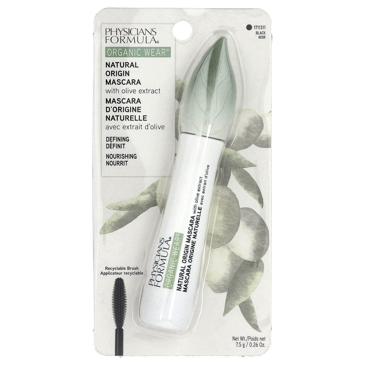 Organic Mascara Natural Origin Black 0.26 oz Nourishing Lash Definition