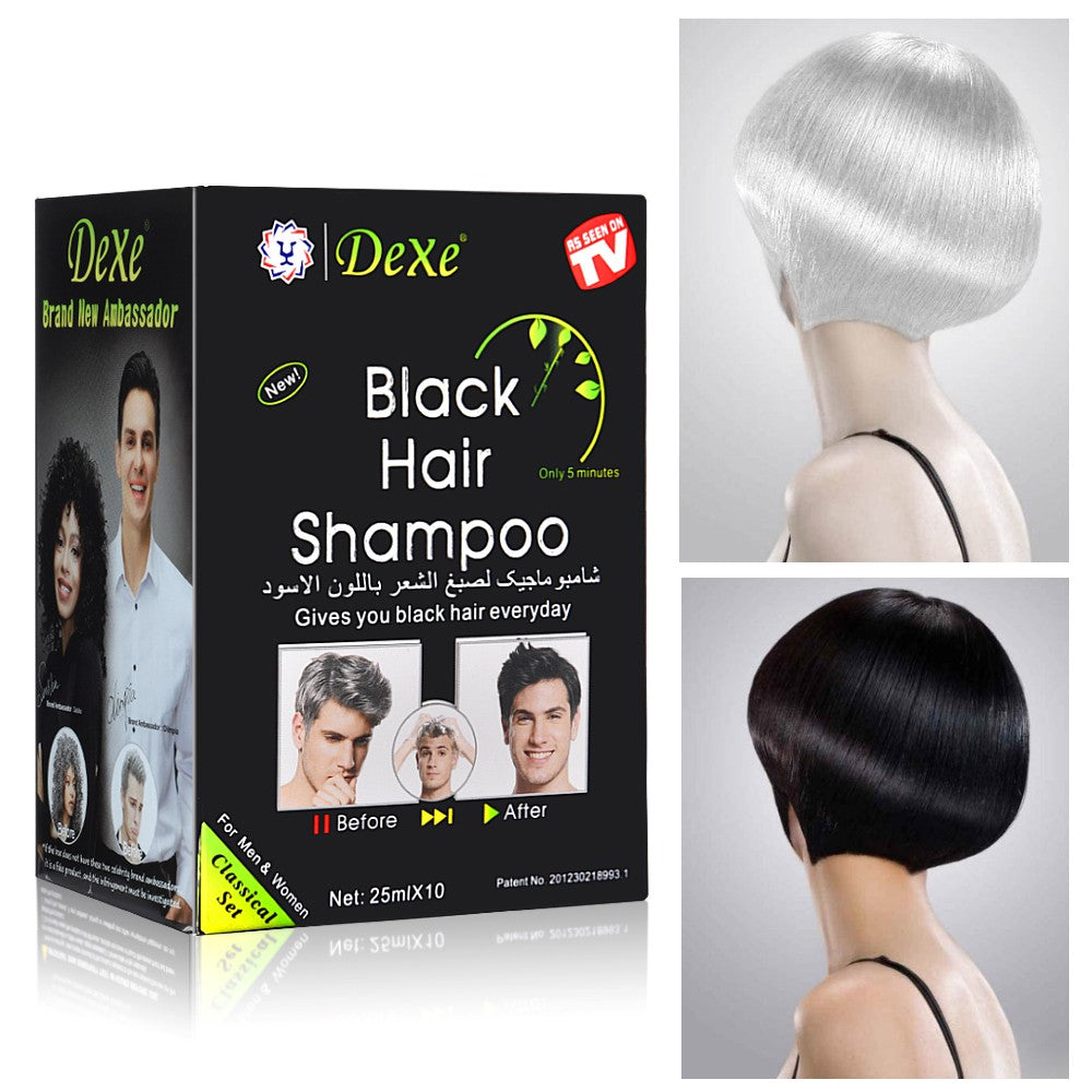 Black Hair Shampoo 10-Pack 25ml Instant Color