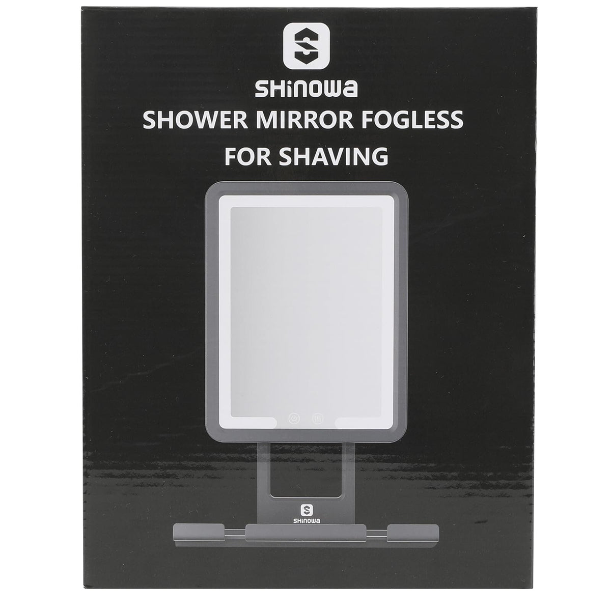 Shinowa Heated Fogless Shower Mirror with 360° Lighted LED, 100.4F Quick-Heat, Razor Tray