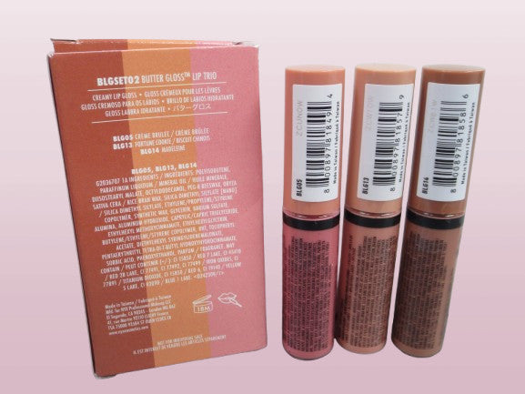 NYX Butter Gloss Lip Trio - Creme Brulee, Fortune Cookie, Madeline