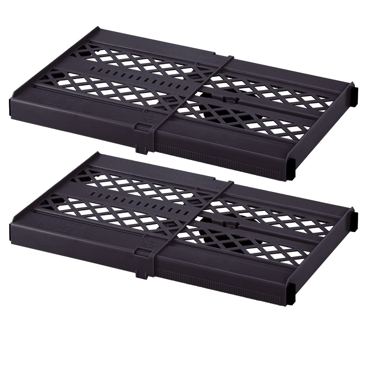 Adjust-A-Shelf Locker Shelf Extends to Fit Your Locker - Black 2-Pack