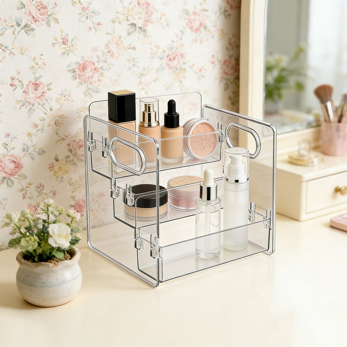 Bathroom Counter Cosmetic Organizer with 3 Tiers for Makeup & Skincare