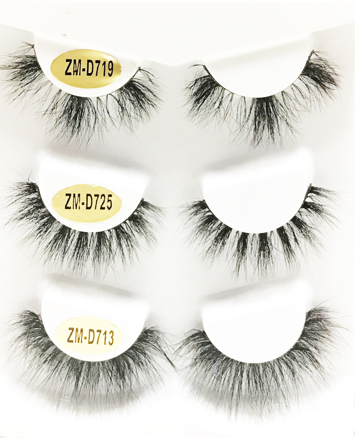 3 Pairs Mixed Style Mink Effect False Eyelashes - Reusable & Lightweight
