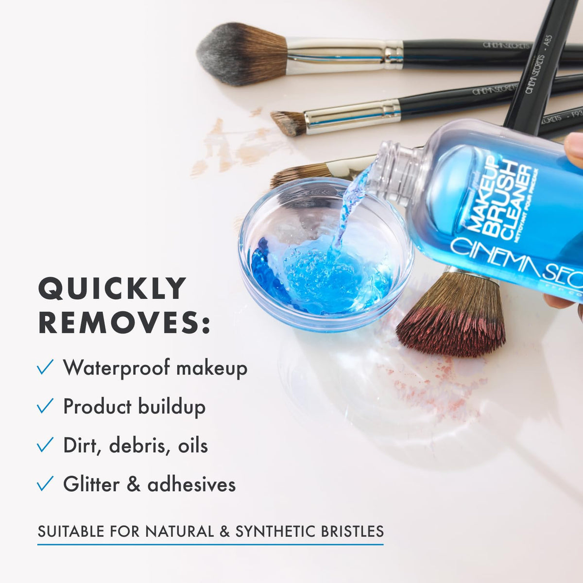 Blue Vanilla Makeup Brush Cleaner Solution - Professional Brush Sanitizer
