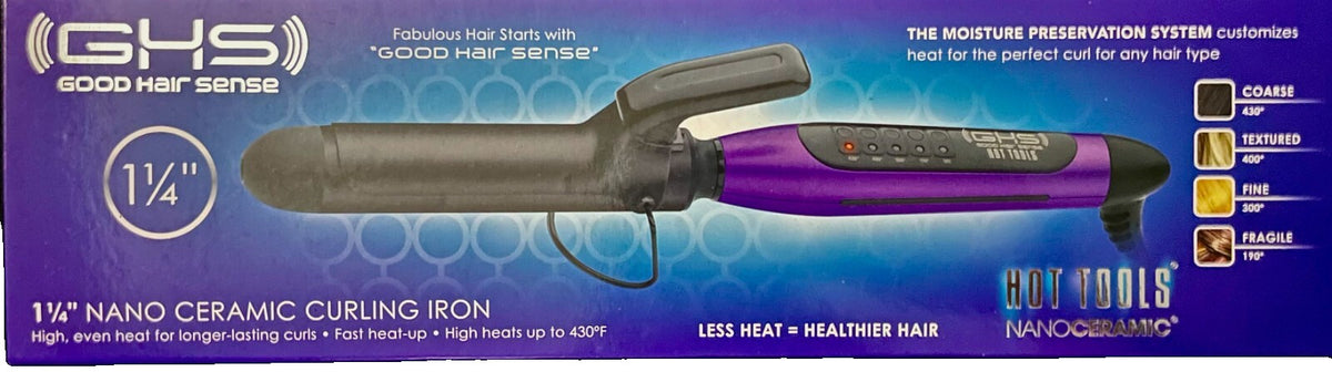 Professional Nano Ceramic Curling Iron 1 1/4 Inch for Smooth, Frizz-Free Curls