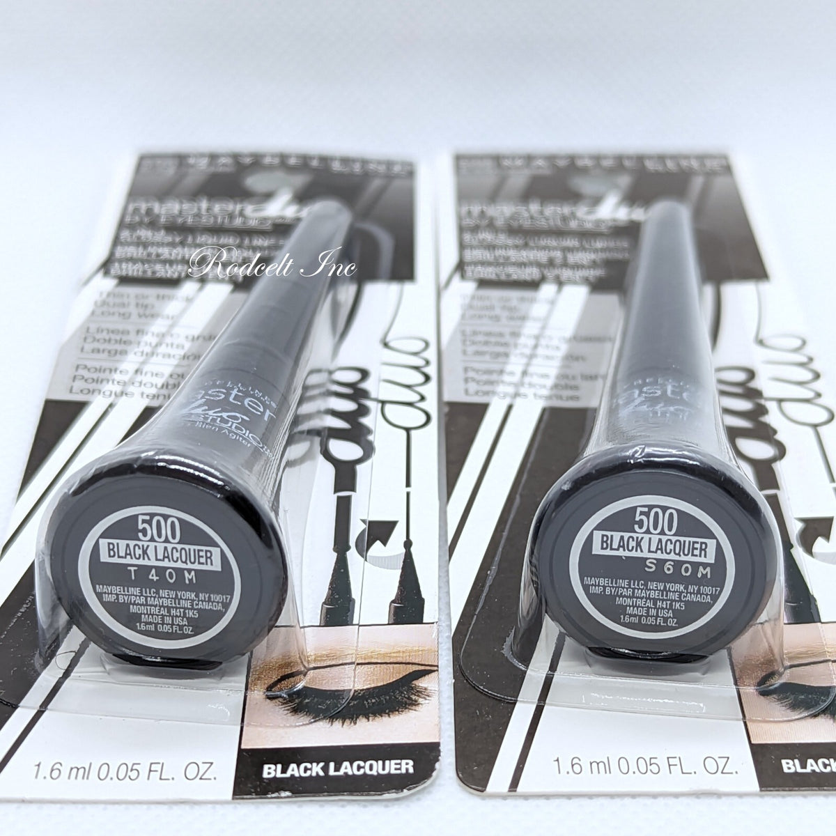 Maybelline Eyestudio Master Duo 2-in-1 Glossy Liquid Eyeliner - Black Lacquer, Pack of 2