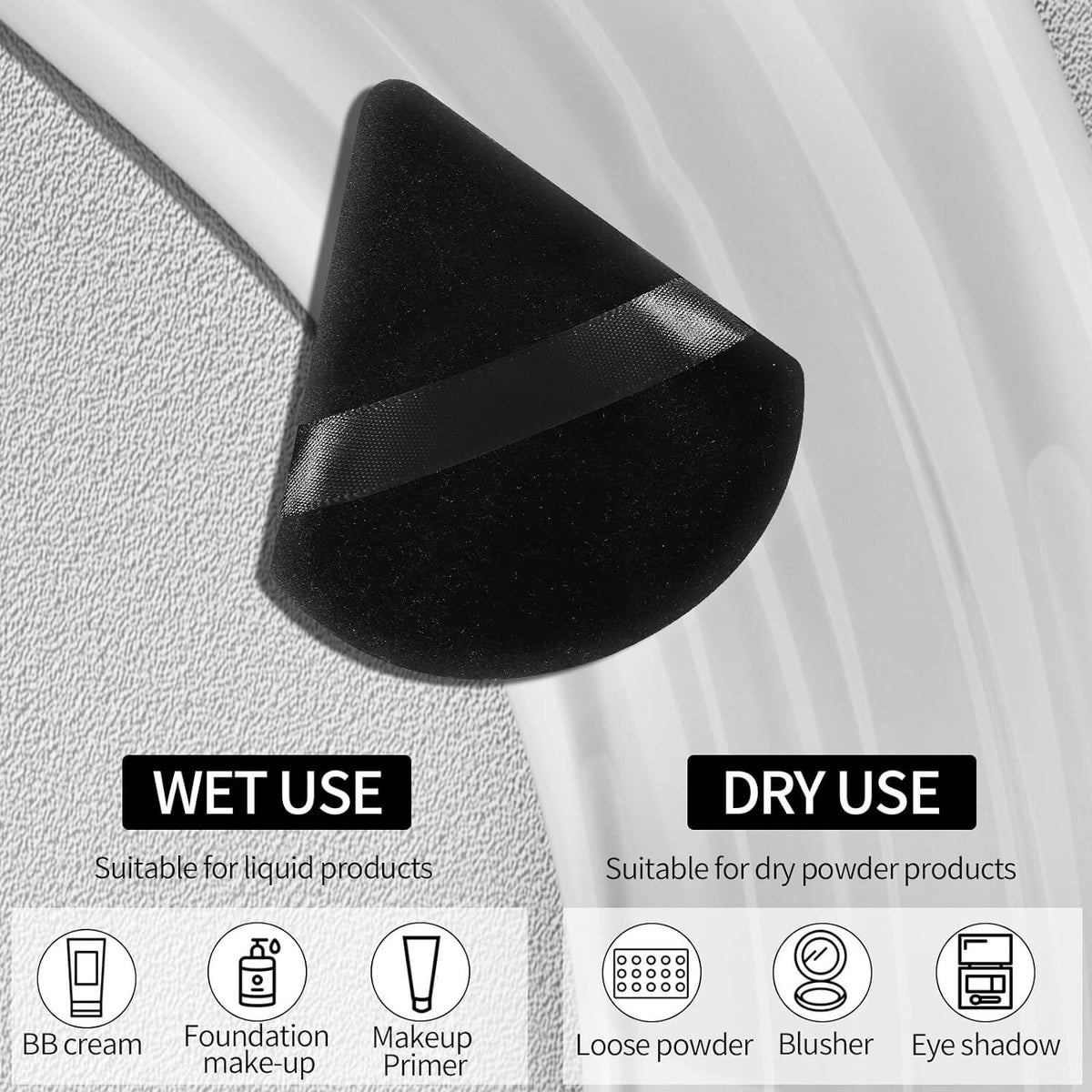 Dual-Use Triangle and Round Makeup Puffs - 6 Pack for Flawless Application