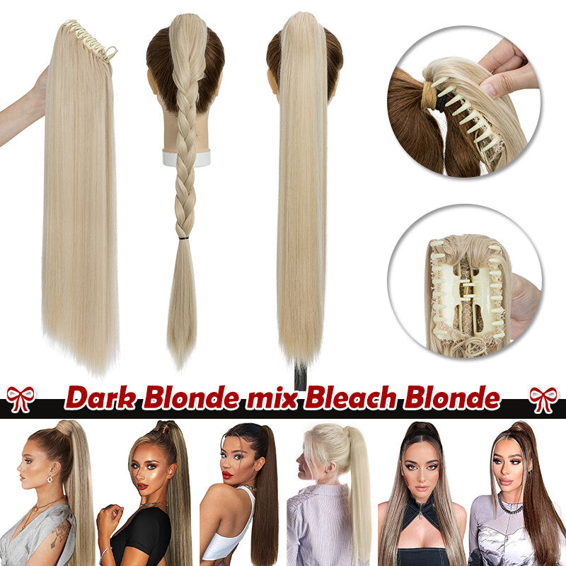 30-Inch Fluffy Ponytail Hair Extension with Claw Clip - Straight & Wave Styles