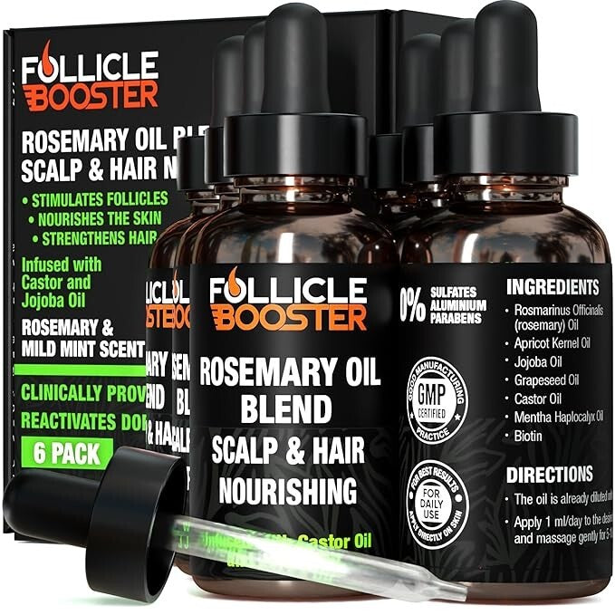 Hair & Beard Growth Serum - Rosemary Oil Blend 2oz (Pack of 6)