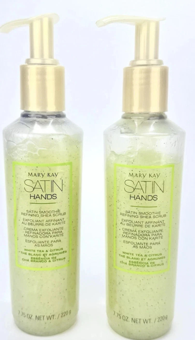 Lot of 2 Mary Kay Satin Hands WHITE TEA & CITRUS Smoothie Shea Scrub