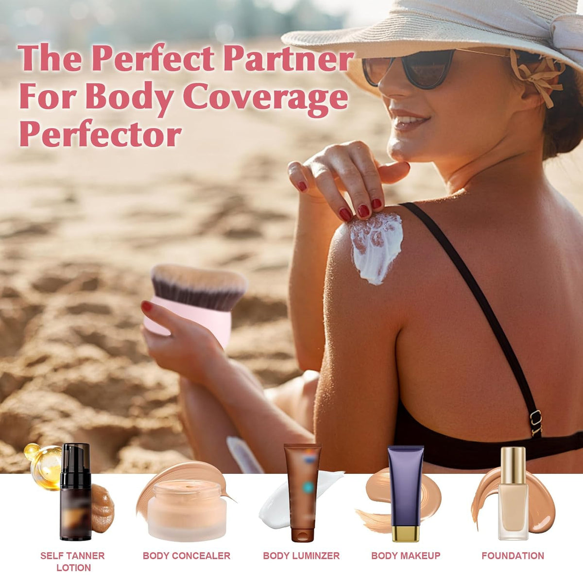 Extra Large Body Makeup Brush - 75mm Wide-Head Self Tanner Applicator
