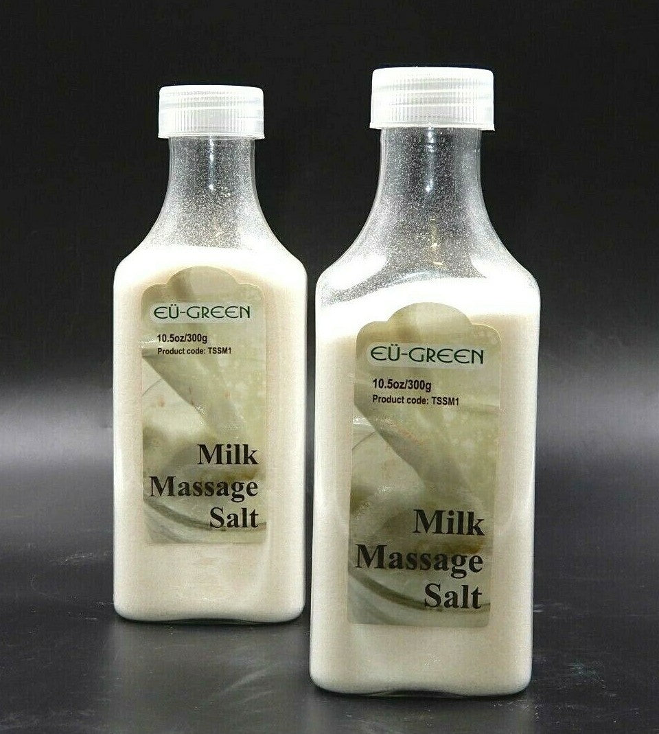 2 BOTTLES OF NATURAL SEA SALT MINERAL MILK MASSAGE SALTS