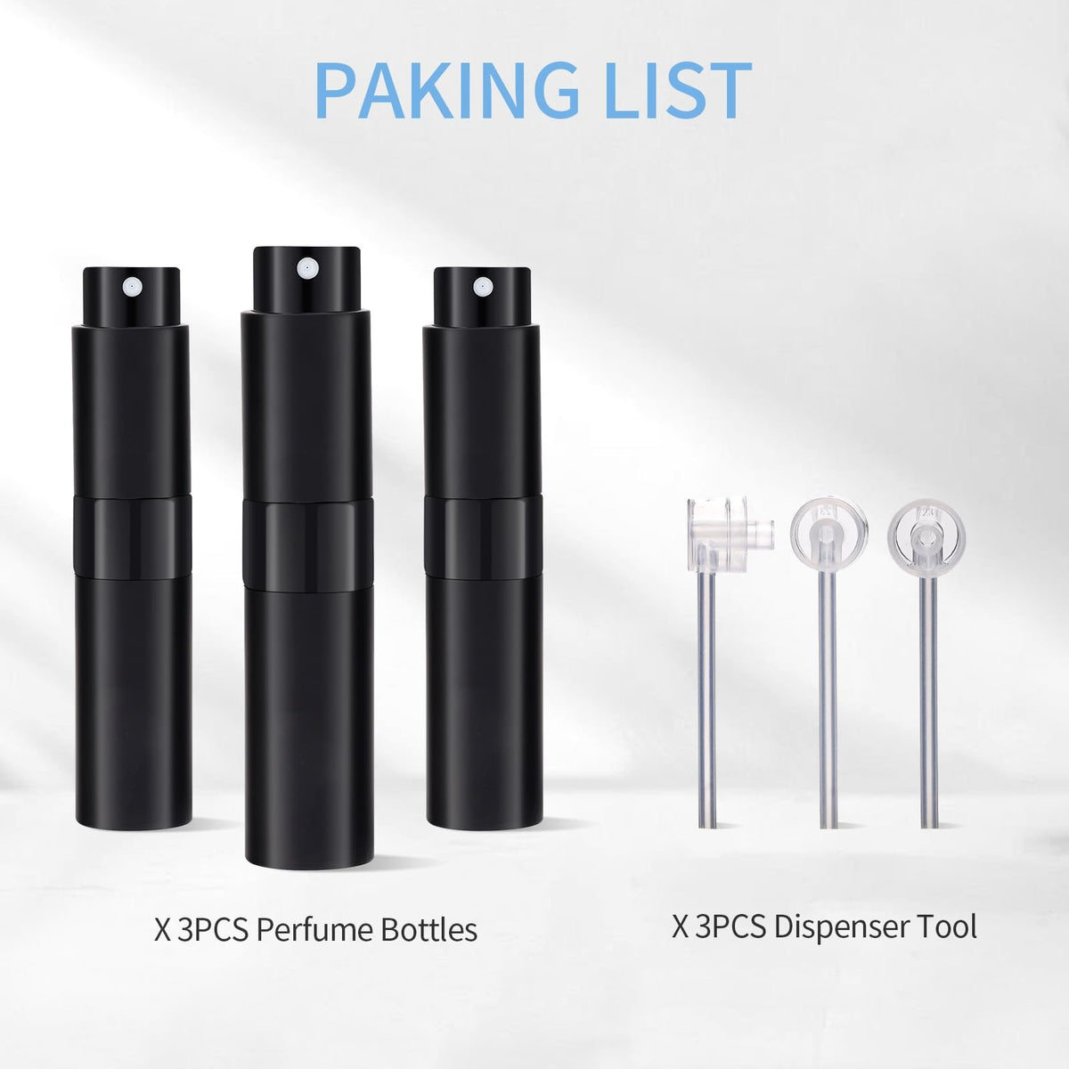 Refillable Travel Perfume Atomizer 8ml Black Portable Spray Bottle