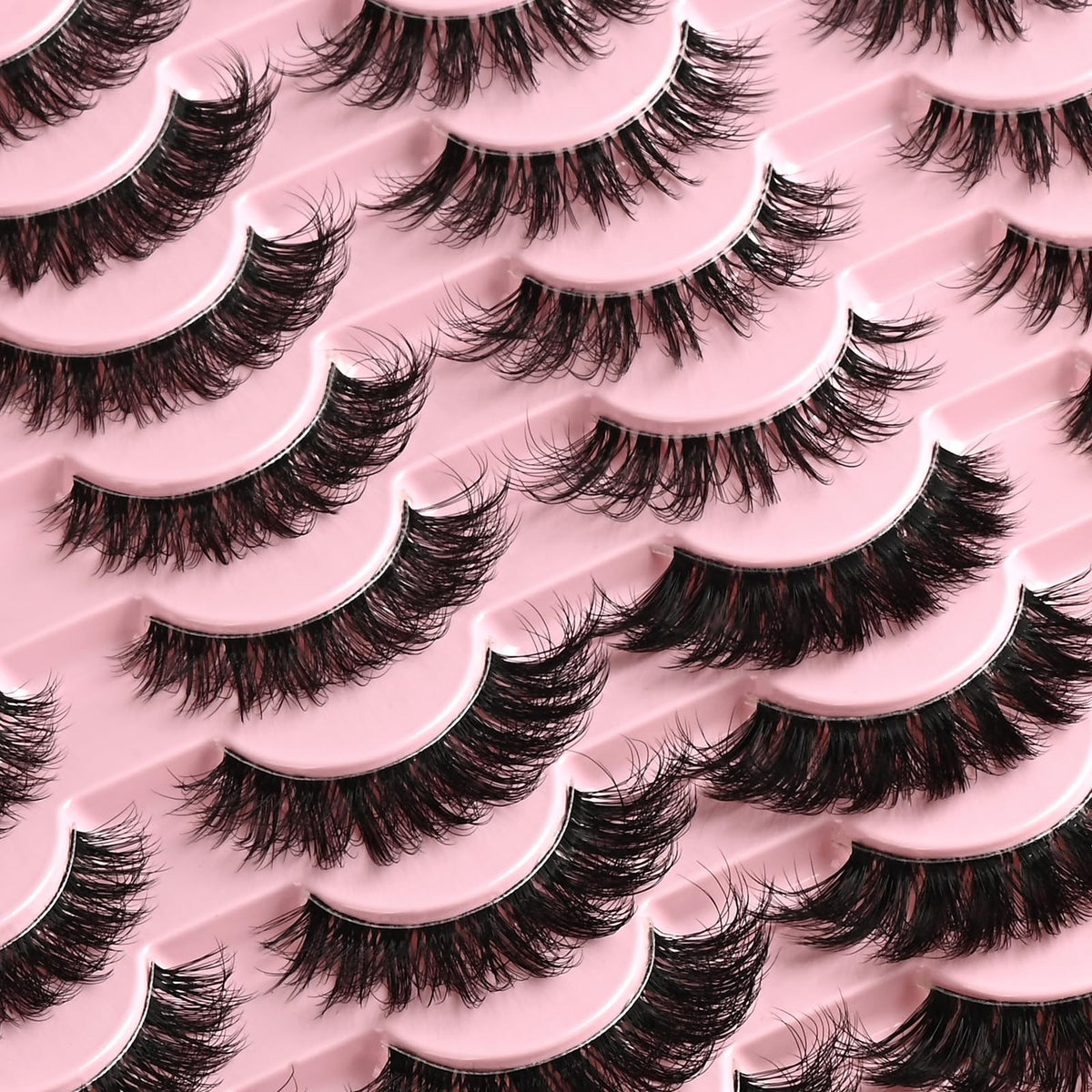 Wispy False Eyelashes 4 Styles, 20 Pairs - Natural Cat Eye Look