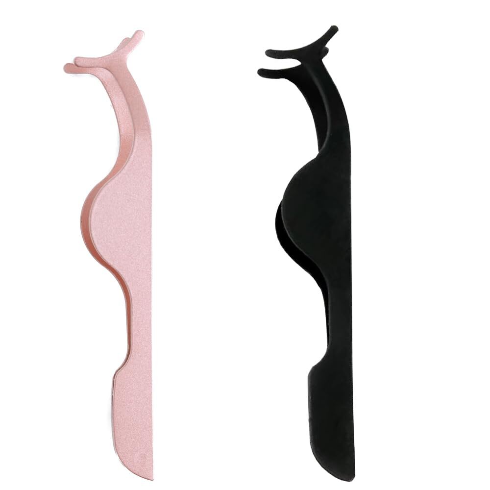 Stainless Steel Eyelash Extension Tweezers Set - Applicator & Remover, 2 Pack
