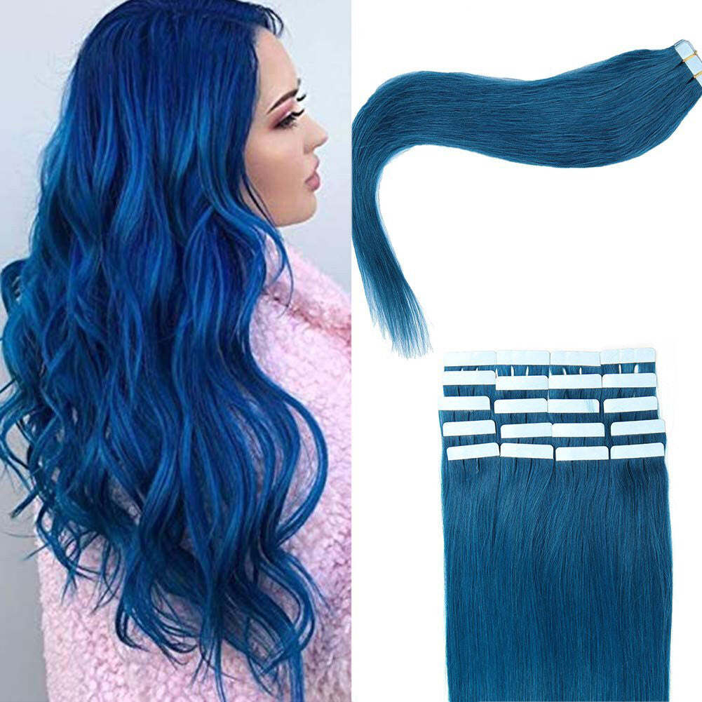 Remy Hair Tape-In Extensions Full Head 40pc Natural Straight Human Hair