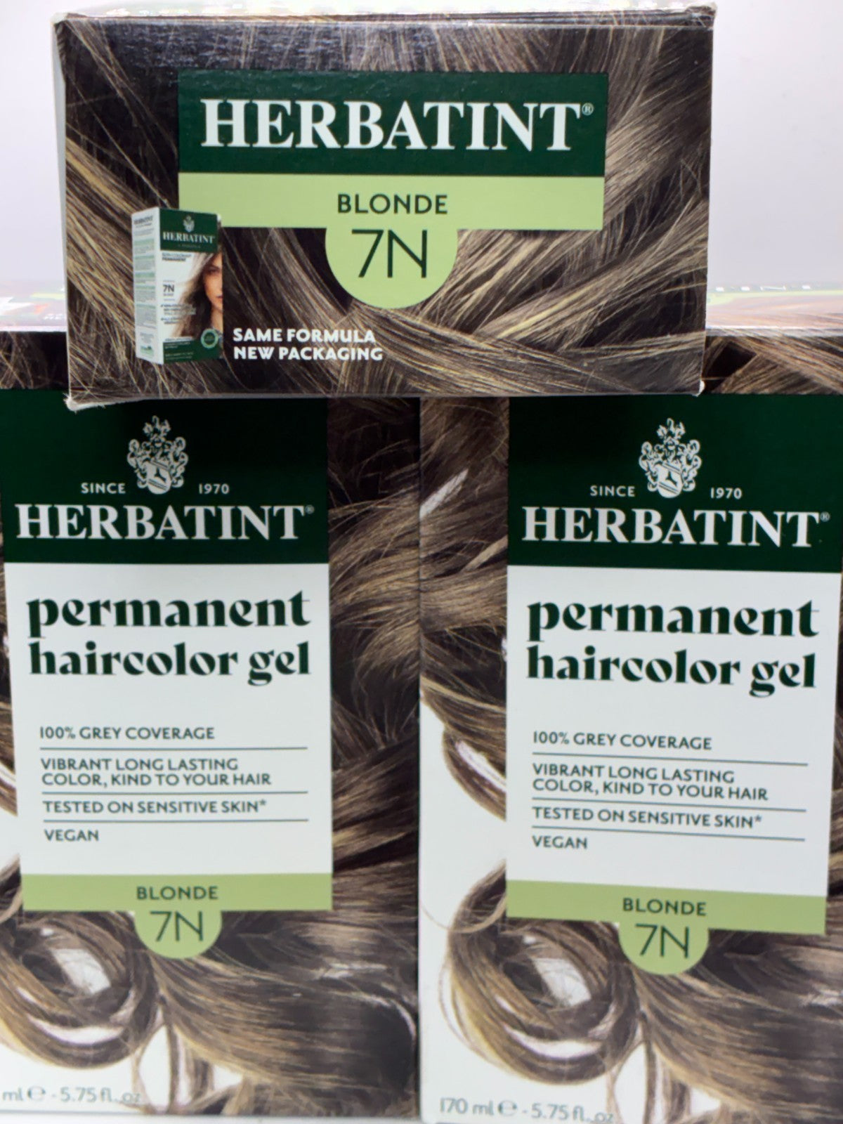 3 Pack Herbatint Permanent Hair Color Gel - 7N Blonde