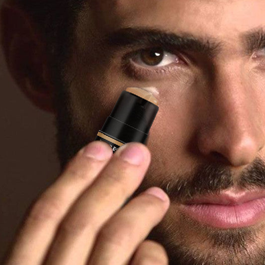 Men's Concealer Stick with Brush - Acne Blemish Coverage, 4 Shades Matte Finish