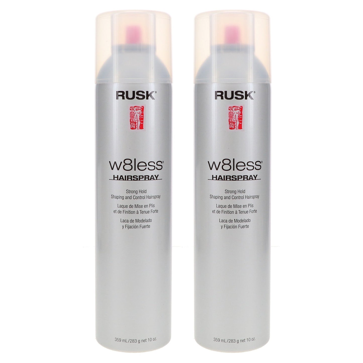 Rusk W8less Hairspray 10 oz - Anti-Frizz Strong Hold, Lightweight Finish, 2 Pack