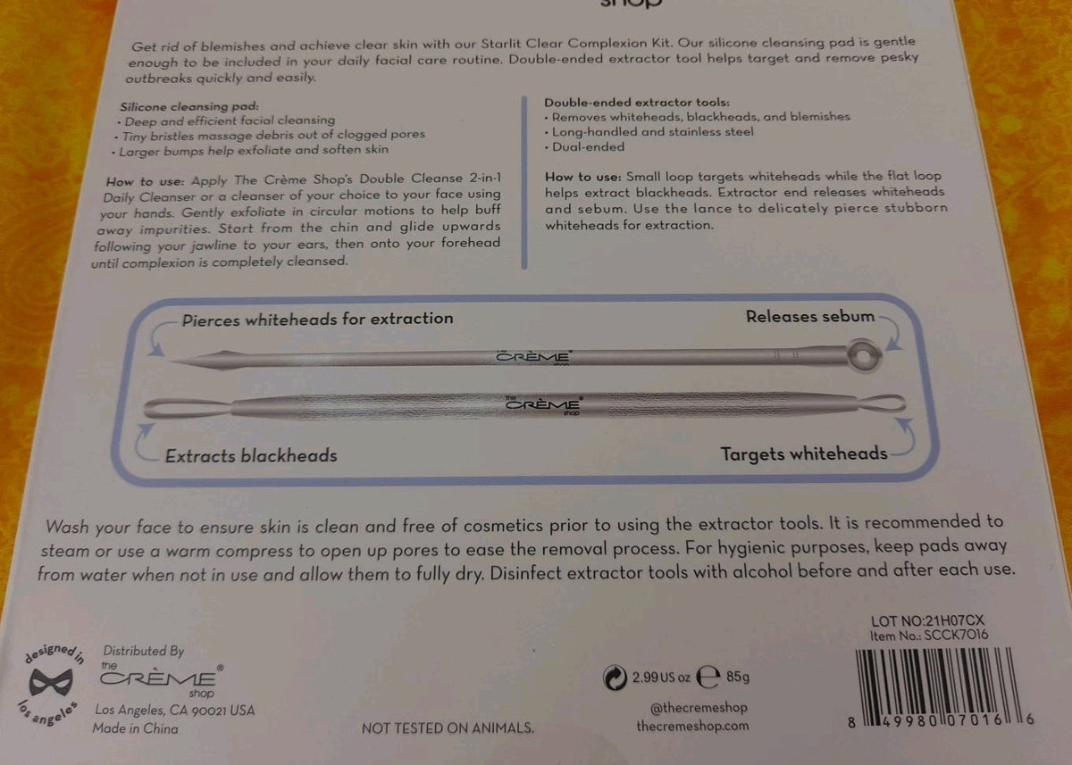 Clear Complexion Kit with Massager and Double-Ended Extractors - Skincare Set