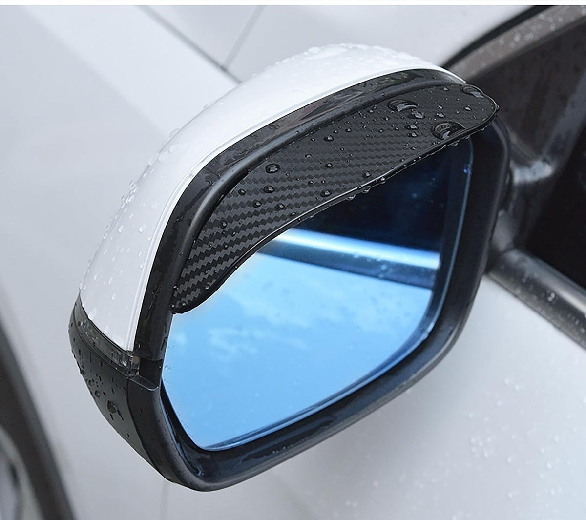 2PCS Car Side Mirror Rain Guards Silicone Rain Cover Universal Fit