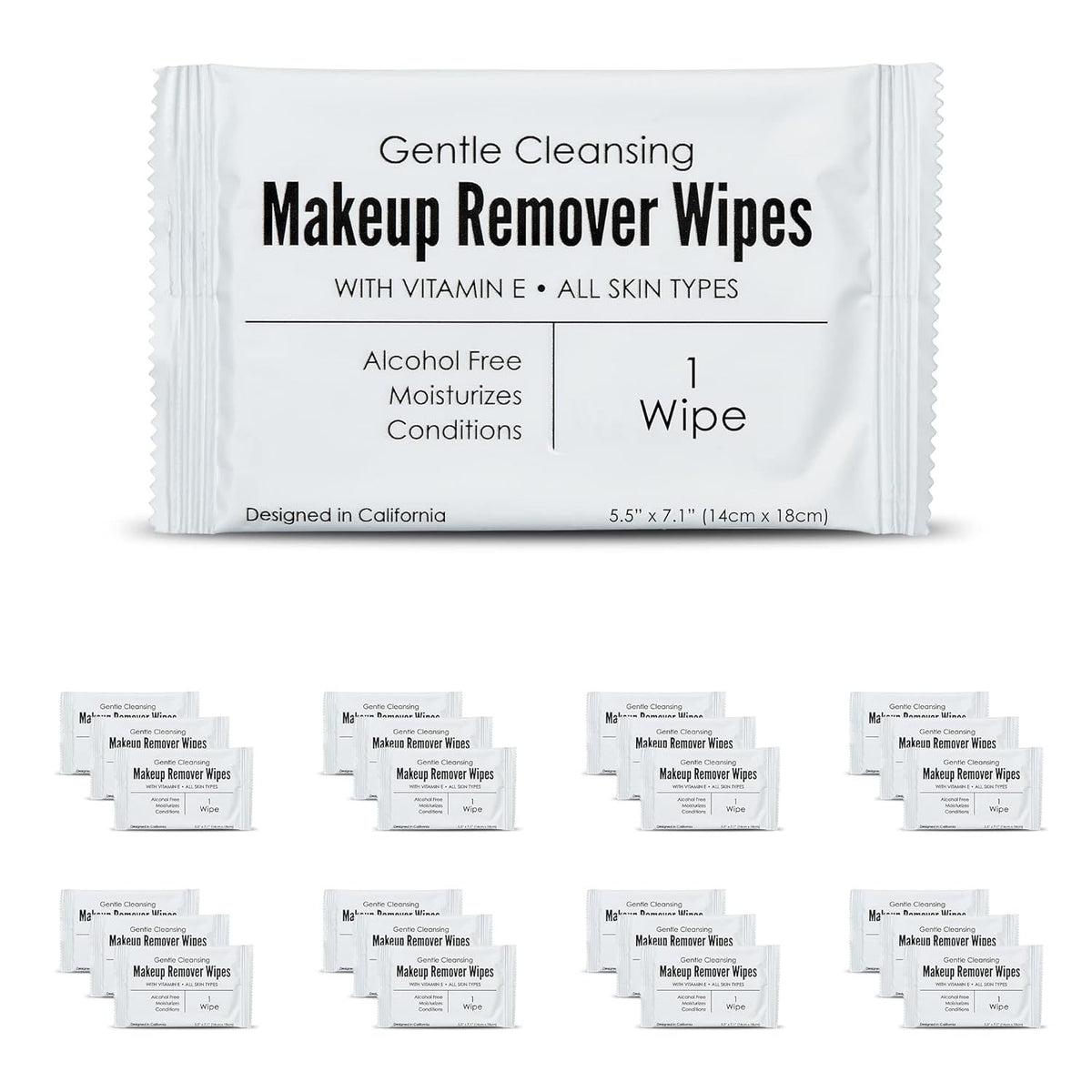 Makeup Remover Wipes Alcohol-Free Vitamin E Face Cleansing Towelettes