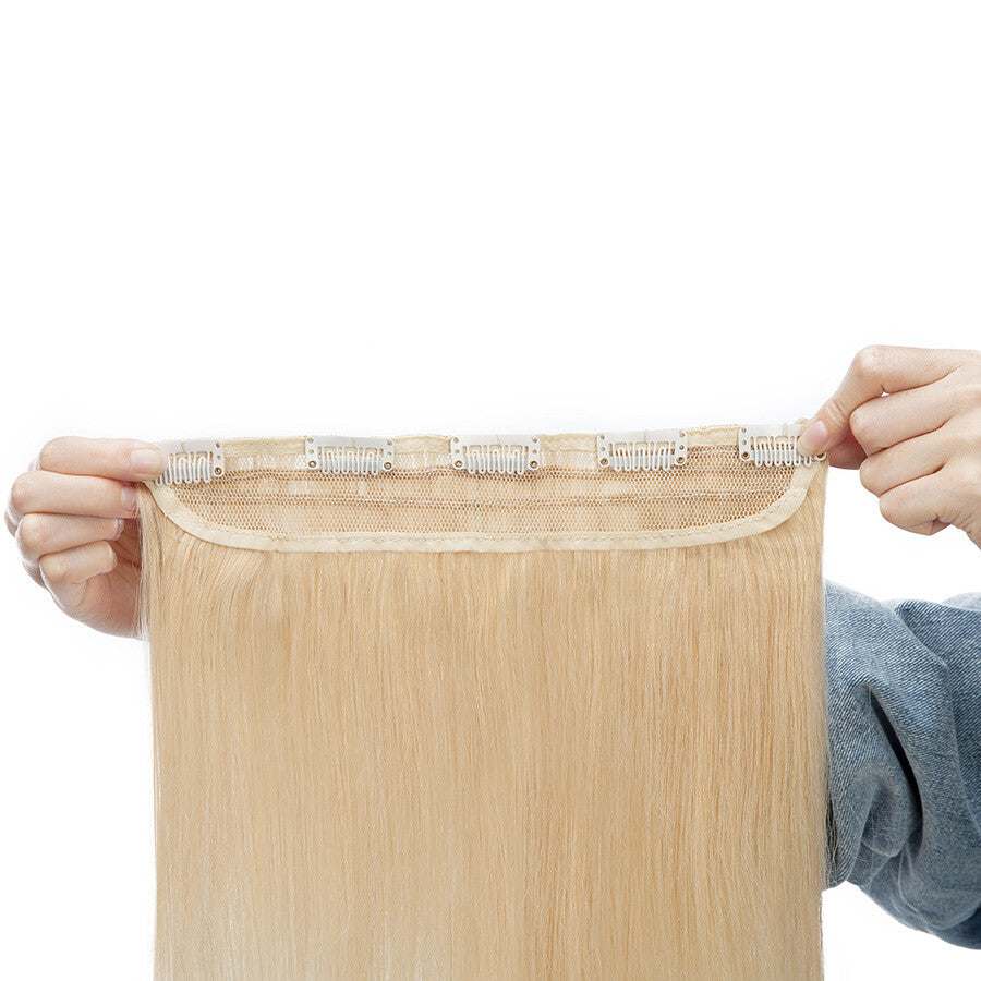 Remy Clip In Hair Extensions Full Head Thick One Piece - Blonde & Dark Colors