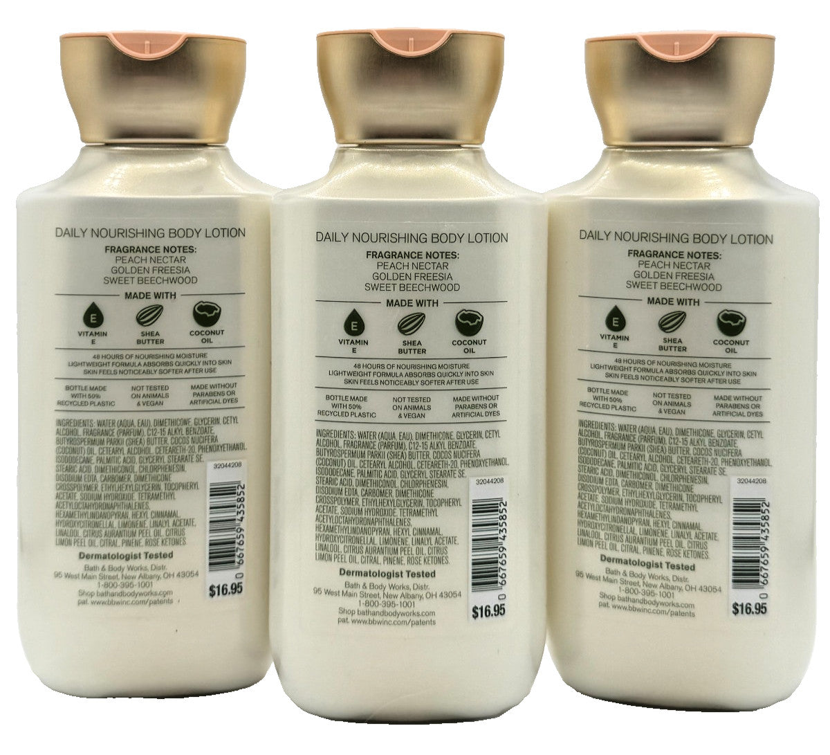 Bath & Body Works Peach Blossom Body Lotion 8 oz (3-Pack)