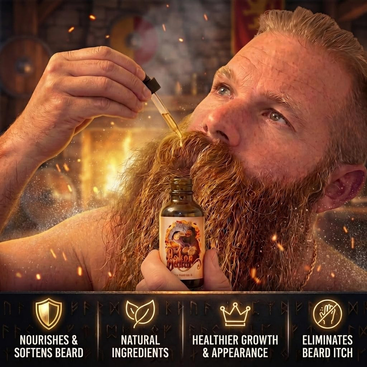 Men's Beard Oil with Jojoba, Argan & Vitamin E - Softening & Nourishing, 1 Fl Oz