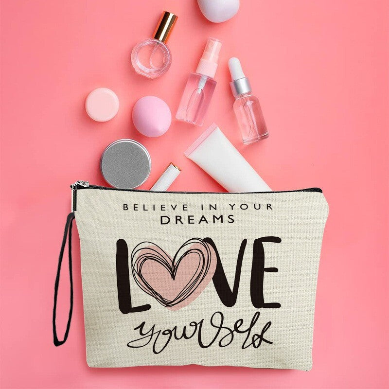 Travel Cosmetic Bag with Multiple Compartments and Zip Organizer